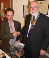 Tim Turner of Sworders with Rotary Club president Willie Fraser.